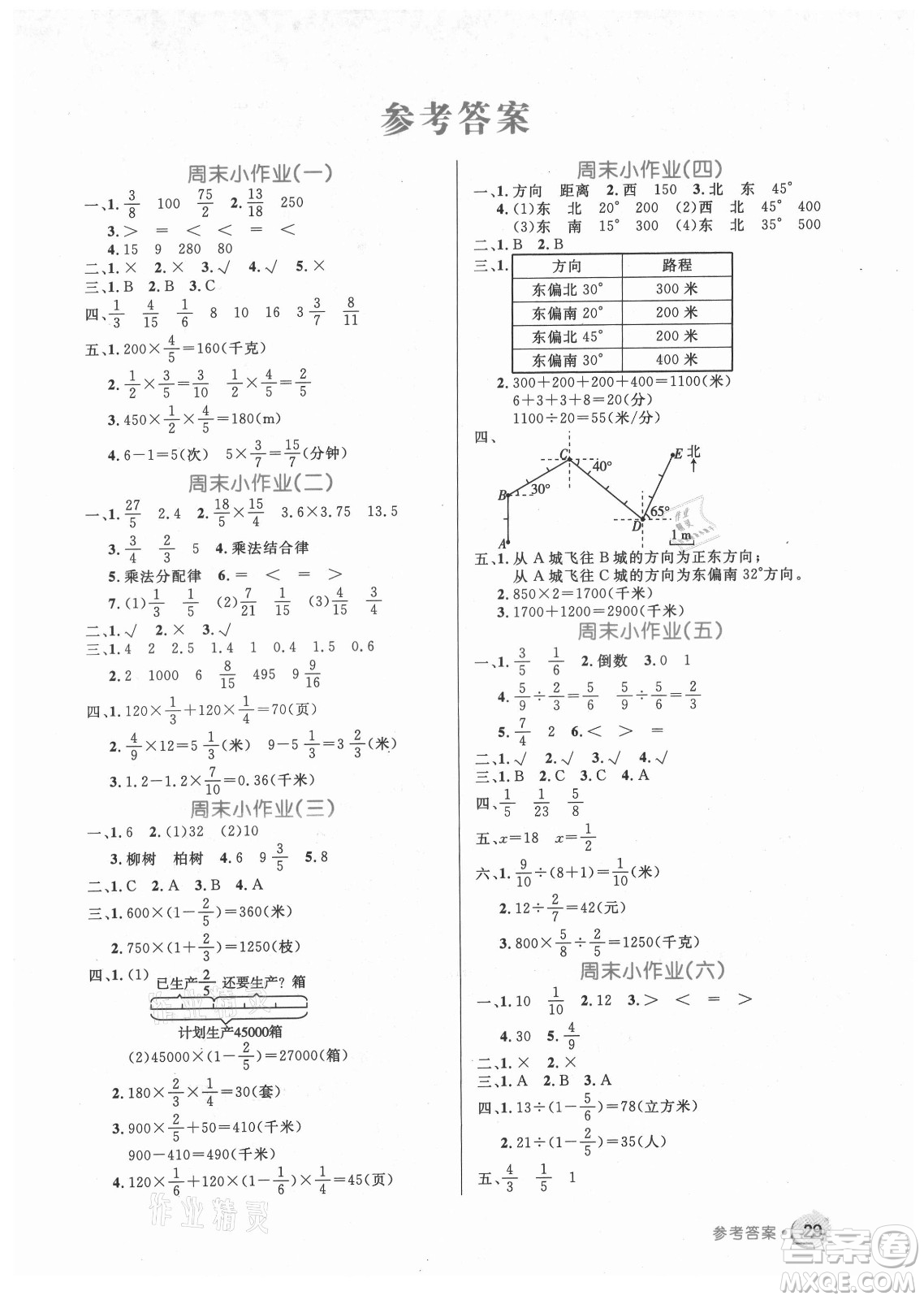 沈陽出版社2021黃岡名卷數(shù)學(xué)六年級上冊RJ人教版新疆專版答案