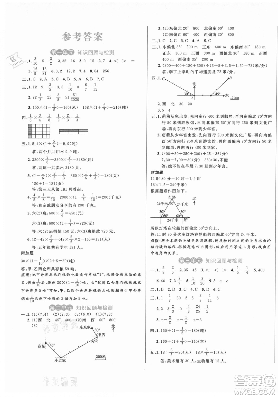 沈陽出版社2021黃岡名卷數(shù)學(xué)六年級上冊RJ人教版新疆專版答案