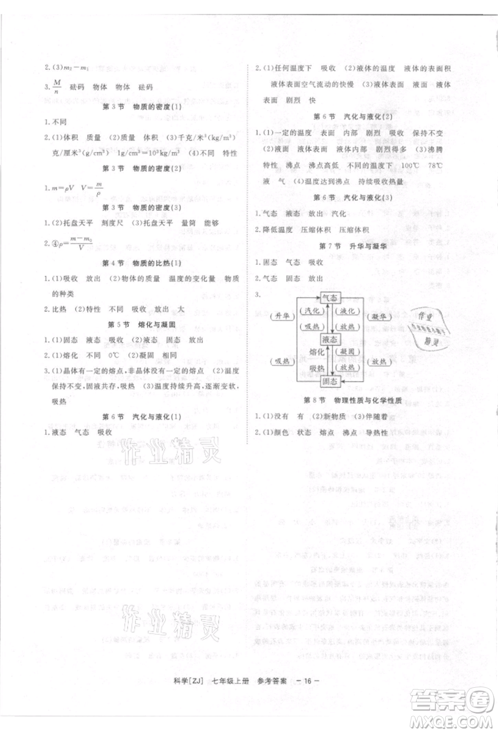 光明日?qǐng)?bào)出版社2021全效學(xué)習(xí)課時(shí)提優(yōu)七年級(jí)上冊(cè)科學(xué)浙教版精華版參考答案