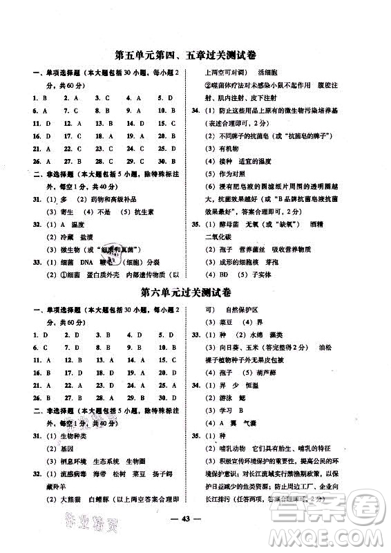 廣東經(jīng)濟(jì)出版社2021學(xué)考精練八年級(jí)上冊(cè)生物學(xué)人教版答案