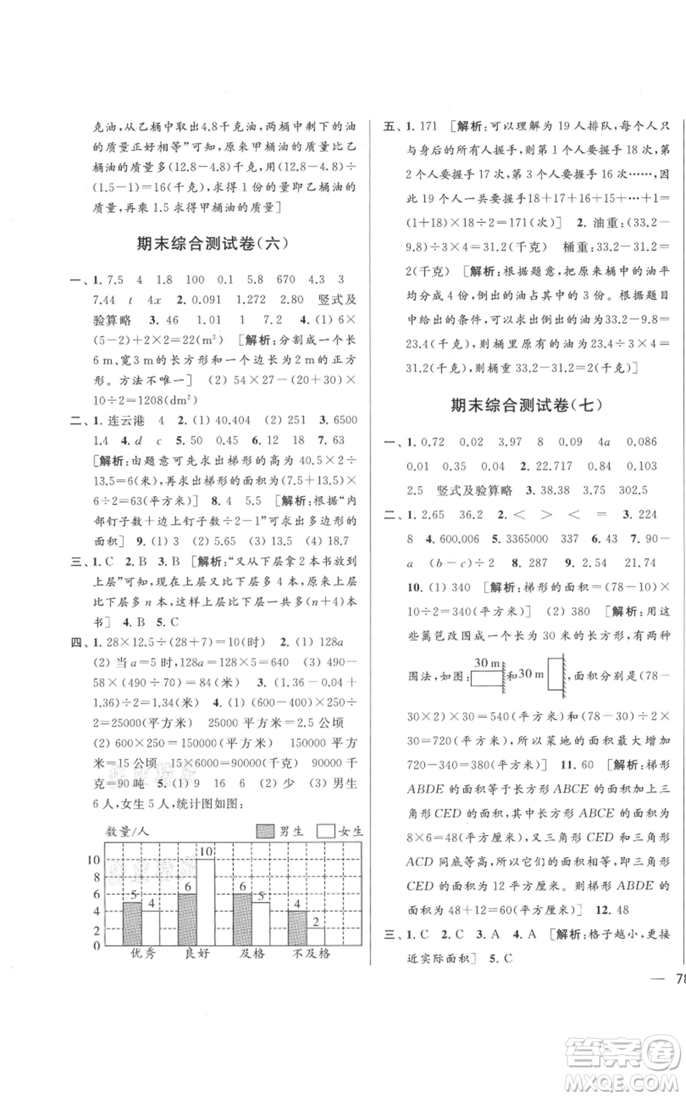 北京教育出版社2021亮點給力大試卷五年級上冊數(shù)學江蘇版參考答案