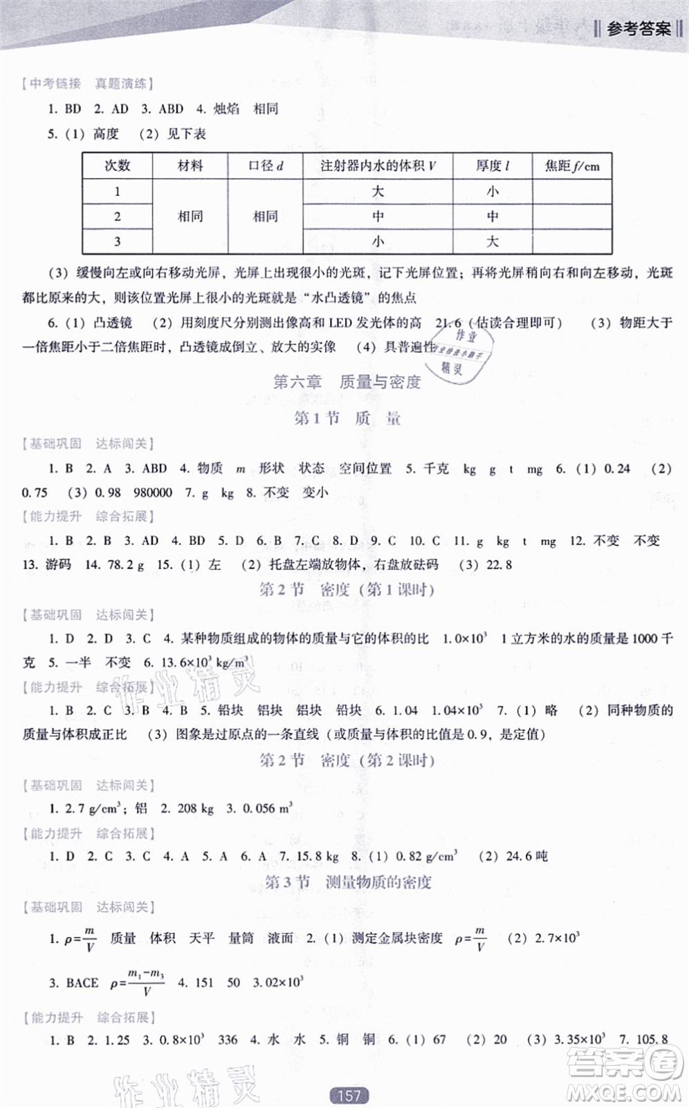 遼海出版社2021新課程物理能力培養(yǎng)八年級(jí)上冊(cè)人教版D版答案