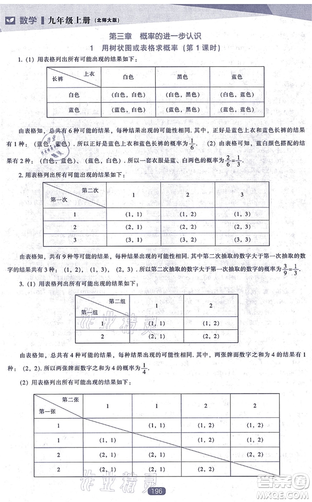 遼海出版社2021新課程數(shù)學(xué)能力培養(yǎng)九年級(jí)上冊(cè)北師大版答案