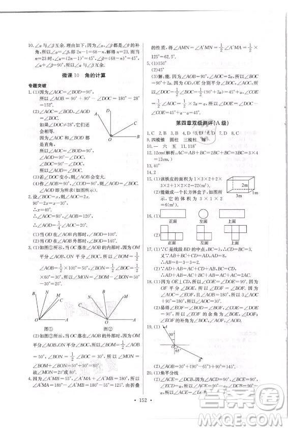 長江少年兒童出版社2021長江全能學(xué)案同步練習(xí)冊數(shù)學(xué)七年級上冊人教版答案