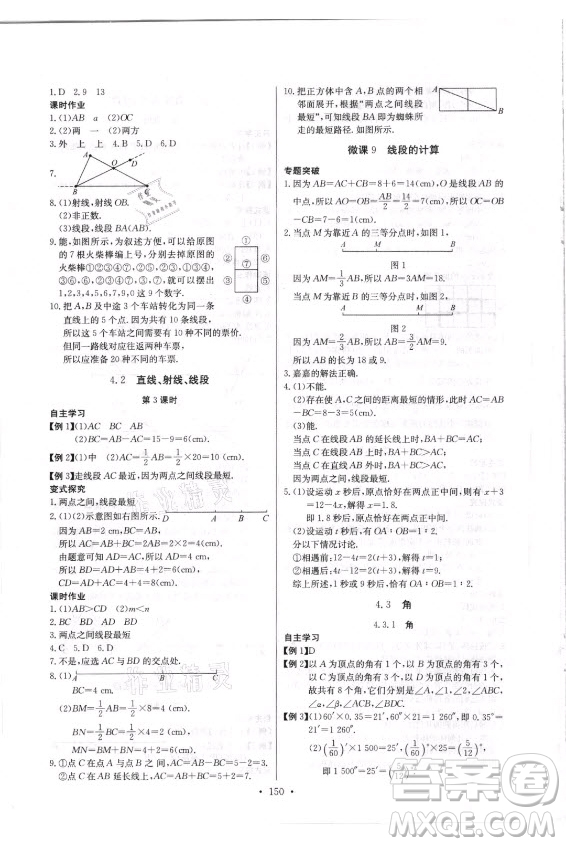 長江少年兒童出版社2021長江全能學(xué)案同步練習(xí)冊數(shù)學(xué)七年級上冊人教版答案