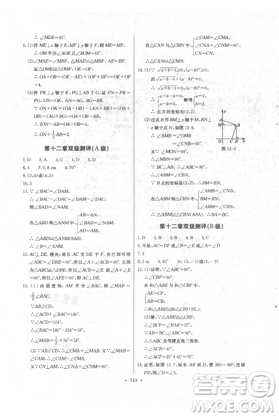 長江少年兒童出版社2021長江全能學(xué)案同步練習(xí)冊數(shù)學(xué)八年級上冊人教版答案