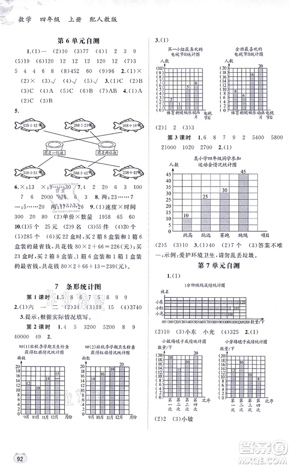 廣西教育出版社2021新課程學(xué)習(xí)與測評同步學(xué)習(xí)四年級數(shù)學(xué)上冊人教版答案