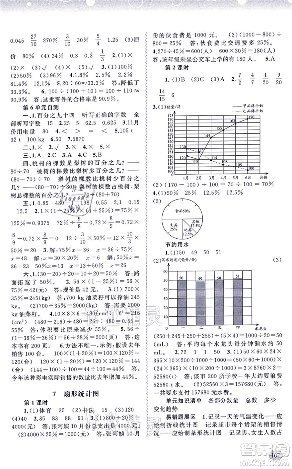 廣西教育出版社2021新課程學(xué)習(xí)與測評同步學(xué)習(xí)六年級數(shù)學(xué)上冊人教版答案