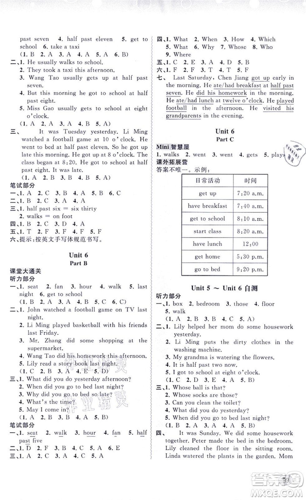 廣西教育出版社2021新課程學(xué)習(xí)與測(cè)評(píng)同步學(xué)習(xí)六年級(jí)英語上冊(cè)福建教育版答案