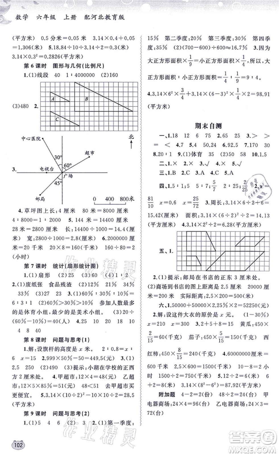 廣西教育出版社2021新課程學(xué)習(xí)與測評同步學(xué)習(xí)六年級數(shù)學(xué)上冊河北教育版答案