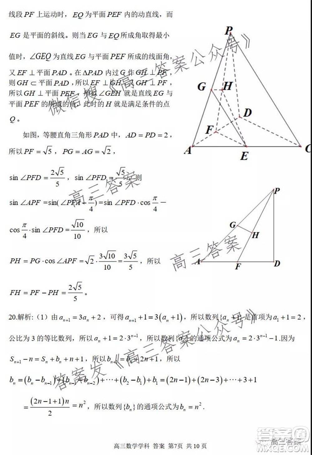 2021學(xué)年第一學(xué)期浙江省七彩陽光新高考研究聯(lián)盟期中聯(lián)考高三數(shù)學(xué)試題及答案