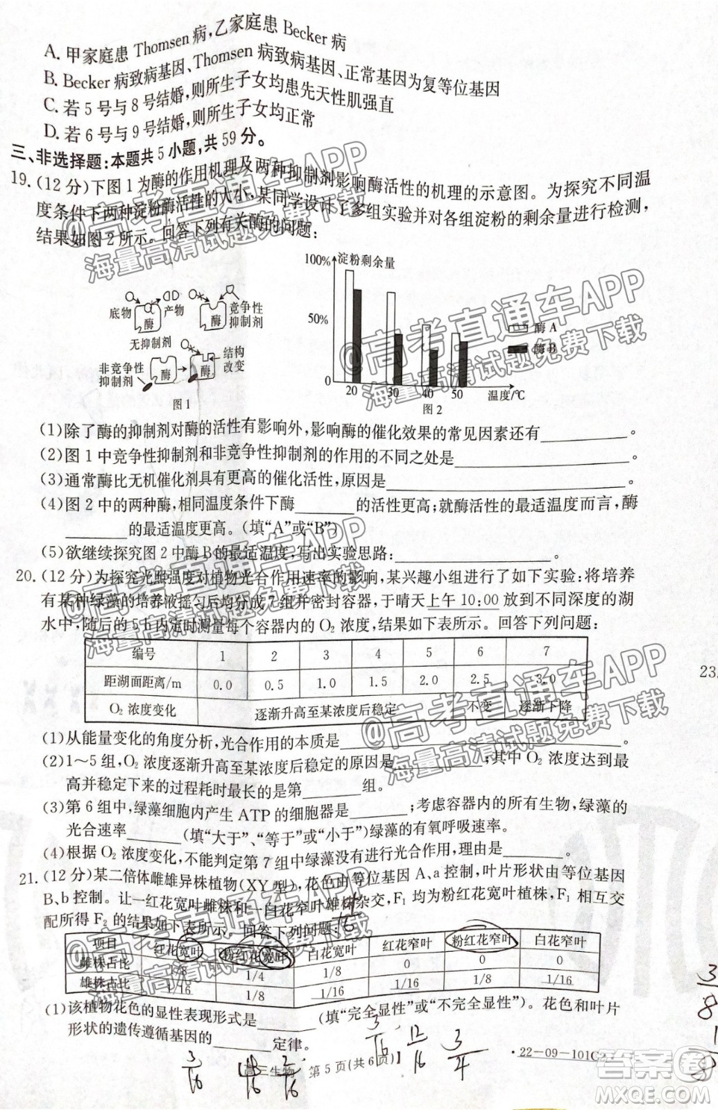 河北2021-2022學(xué)年高三年級(jí)上學(xué)期期中考試生物試題及答案