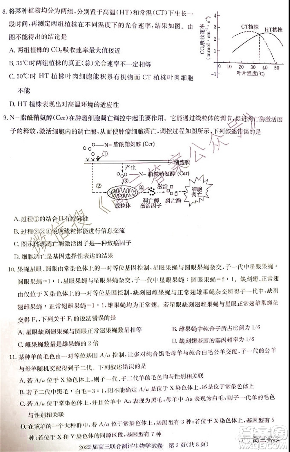 湖北省部分重點(diǎn)中學(xué)2022屆高三第一次聯(lián)考生物試題及答案