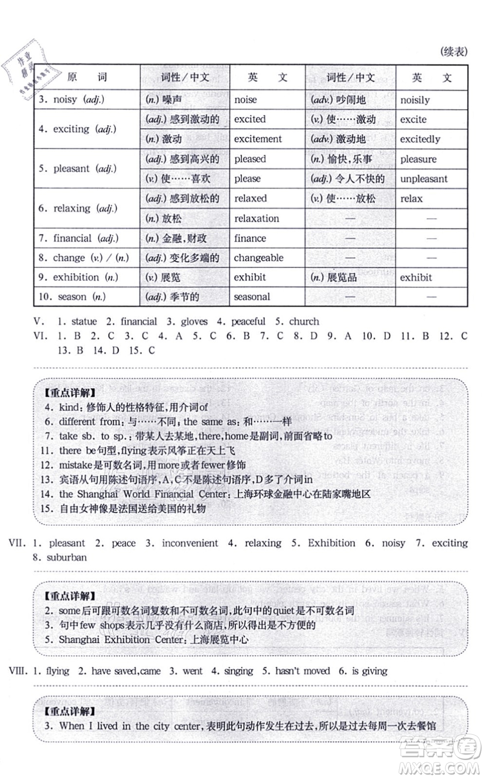 華東師范大學(xué)出版社2021一課一練七年級英語N版第一學(xué)期華東師大版增強(qiáng)版答案