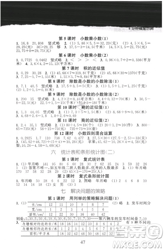 北方婦女兒童出版社2021秋江蘇金考卷數(shù)學(xué)五年級上冊江蘇版答案