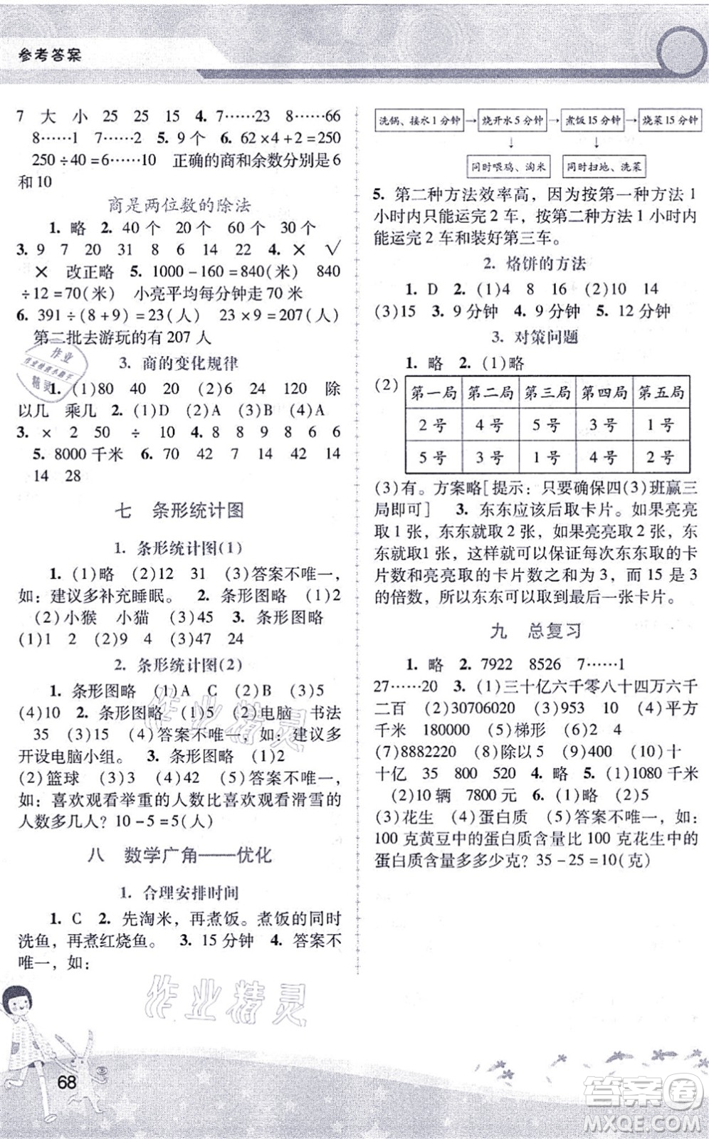 廣西師范大學出版社2021新課程學習輔導四年級數(shù)學上冊人教版中山專版答案