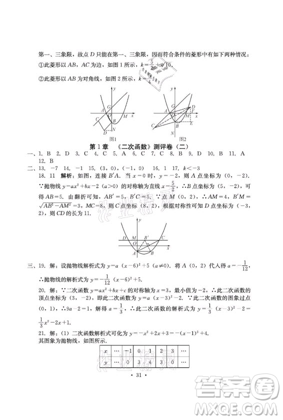 光明日?qǐng)?bào)出版社2021大顯身手素質(zhì)教育單元測(cè)評(píng)卷數(shù)學(xué)九年級(jí)全一冊(cè)湘教版答案