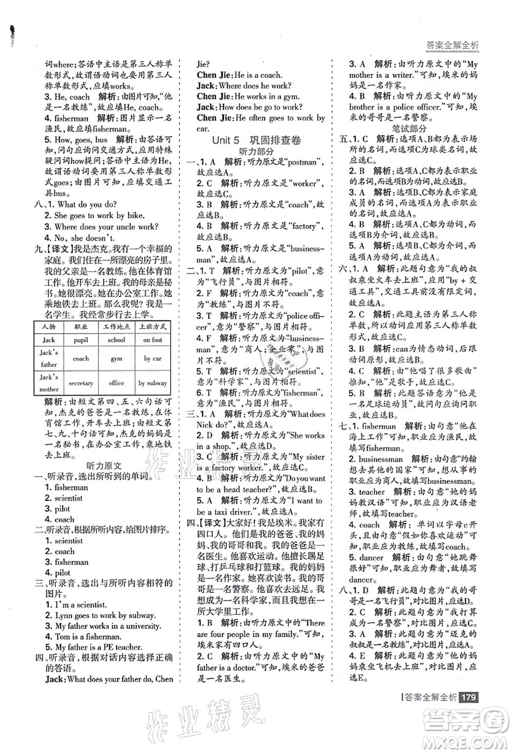 黑龍江教育出版社2021考點(diǎn)集訓(xùn)與滿分備考六年級(jí)英語上冊人教版答案