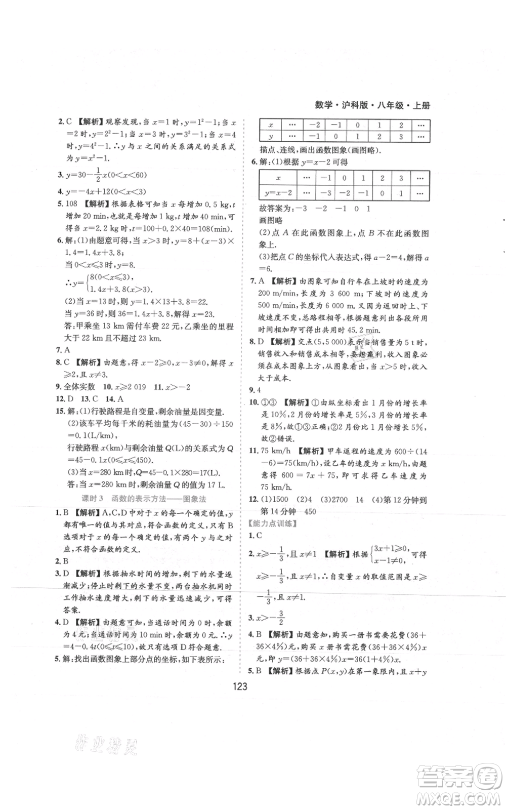 黃山書(shū)社2021新編基礎(chǔ)訓(xùn)練八年級(jí)上冊(cè)數(shù)學(xué)滬科版參考答案