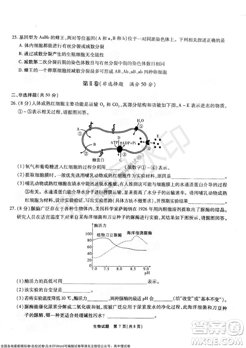 江淮十校2022屆高三第二次聯(lián)考生物試題及答案