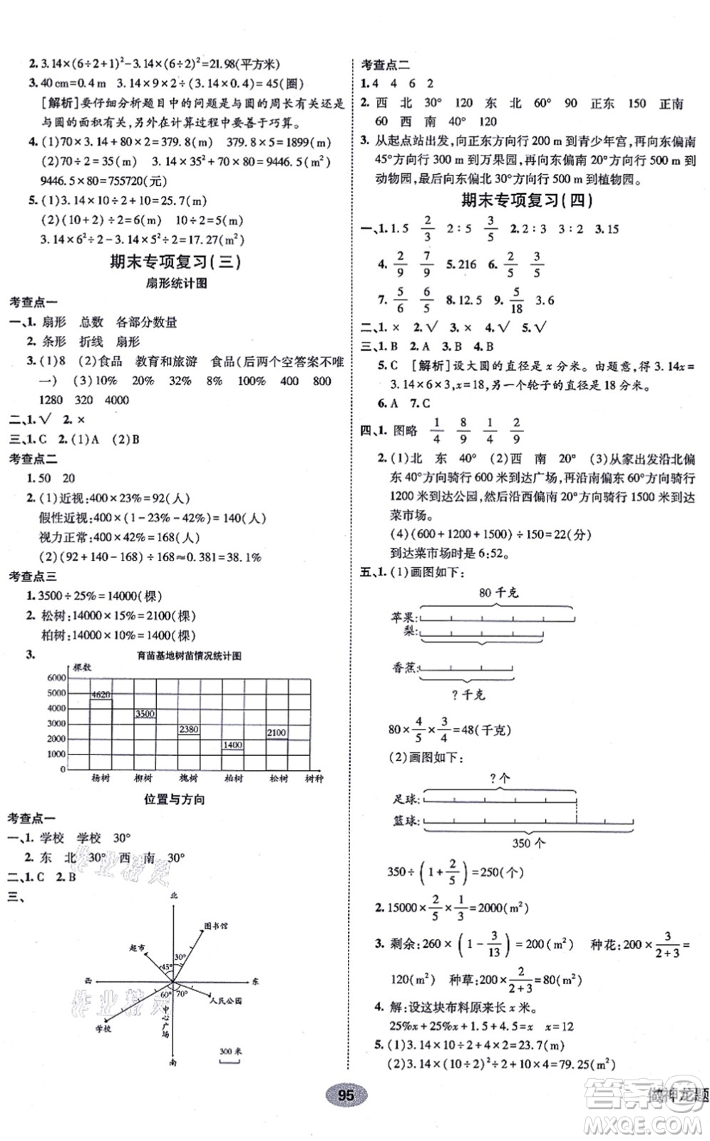 新疆青少年出版社2021海淀單元測(cè)試AB卷六年級(jí)數(shù)學(xué)上冊(cè)人教版答案