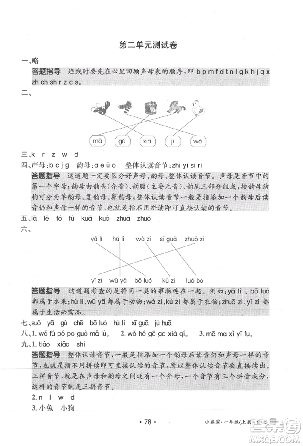 江西高校出版社2021金太陽(yáng)教育小卷霸19套一年級(jí)語(yǔ)文上冊(cè)人教版參考答案