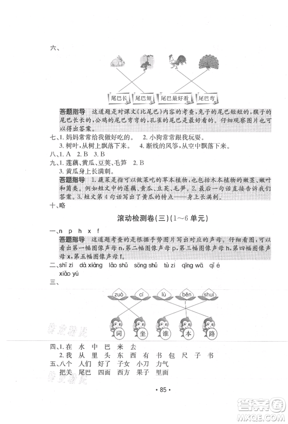 江西高校出版社2021金太陽(yáng)教育小卷霸19套一年級(jí)語(yǔ)文上冊(cè)人教版參考答案