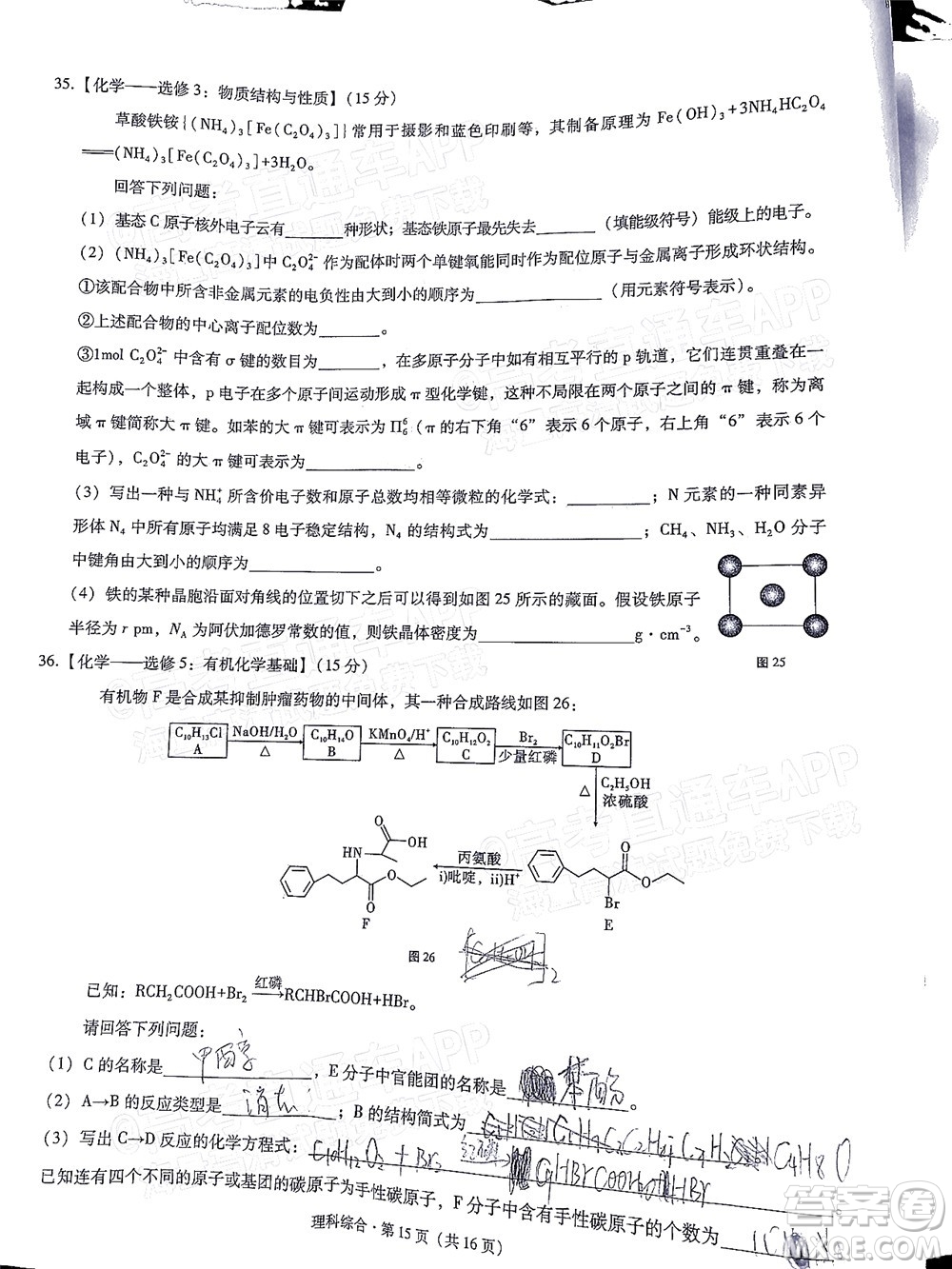 貴陽(yáng)市五校2022屆高三年級(jí)聯(lián)合考試三理科綜合試題及答案