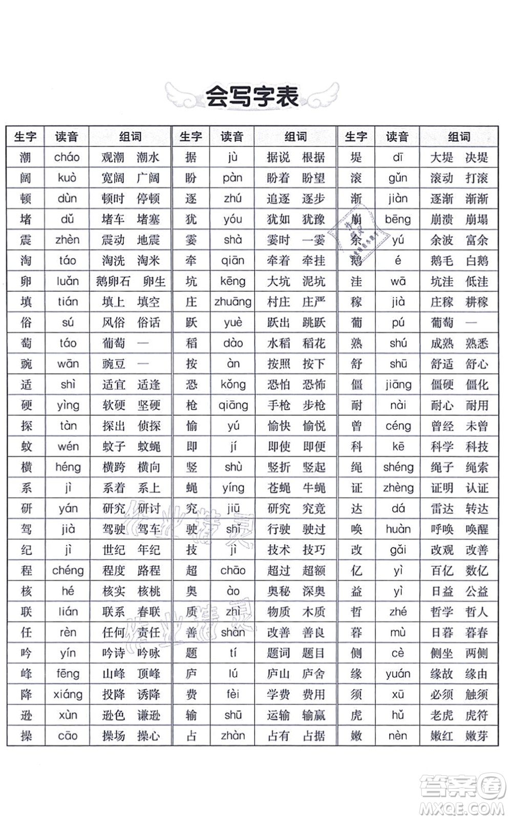 河北教育出版社2021七彩課堂四年級語文上冊人教版廣西專版答案