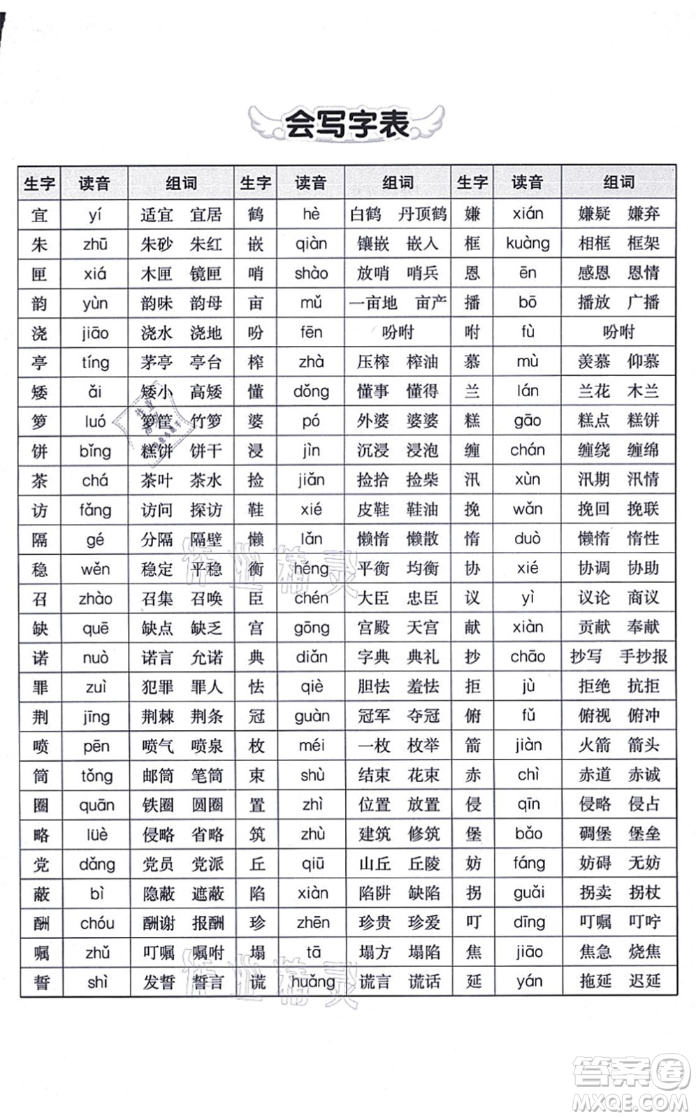 河北教育出版社2021七彩課堂五年級(jí)語(yǔ)文上冊(cè)人教版廣西專版答案