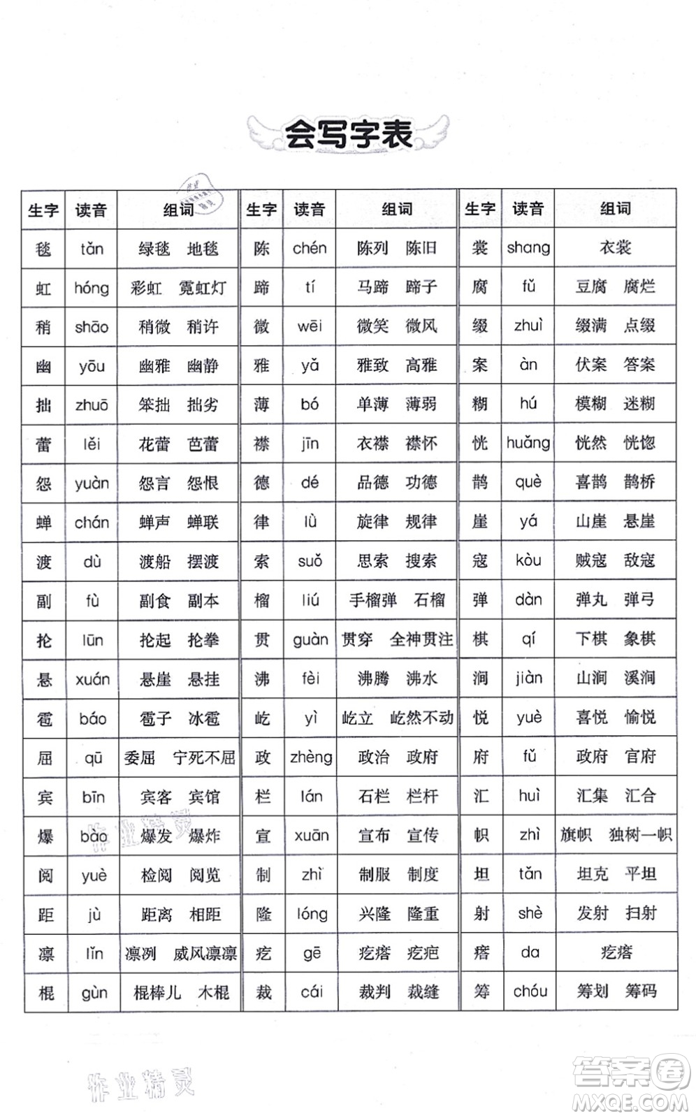 河北教育出版社2021七彩課堂六年級語文上冊人教版廣西專版答案