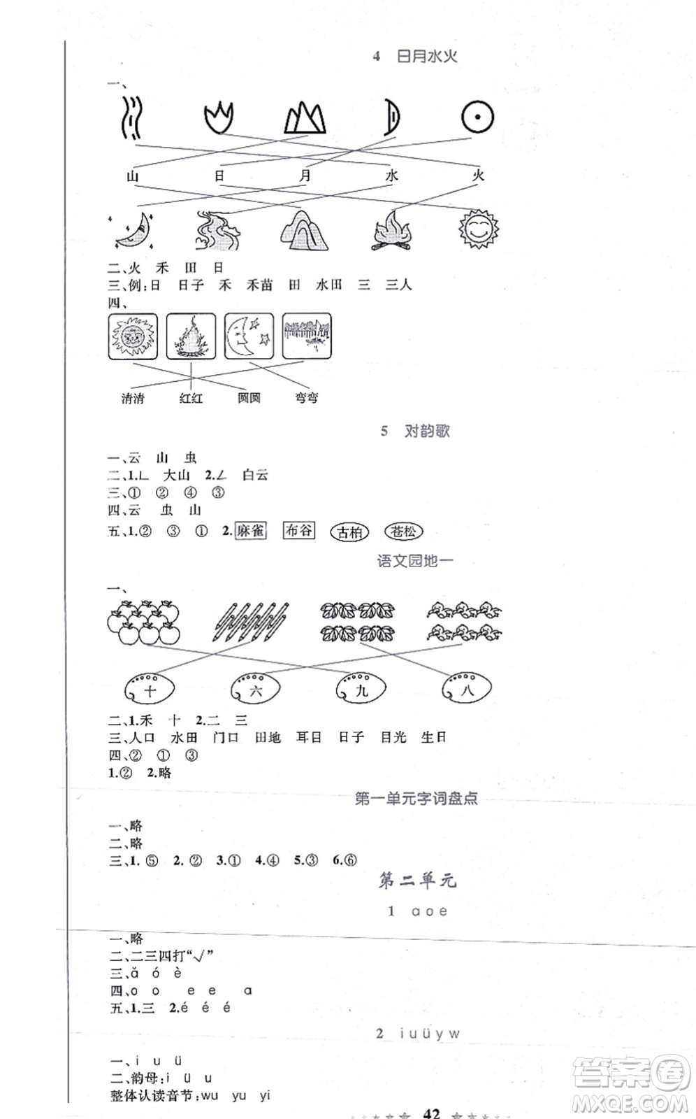 知識(shí)出版社2021小學(xué)同步測(cè)控全優(yōu)設(shè)計(jì)超人天天練一年級(jí)語(yǔ)文上冊(cè)RJ人教版答案