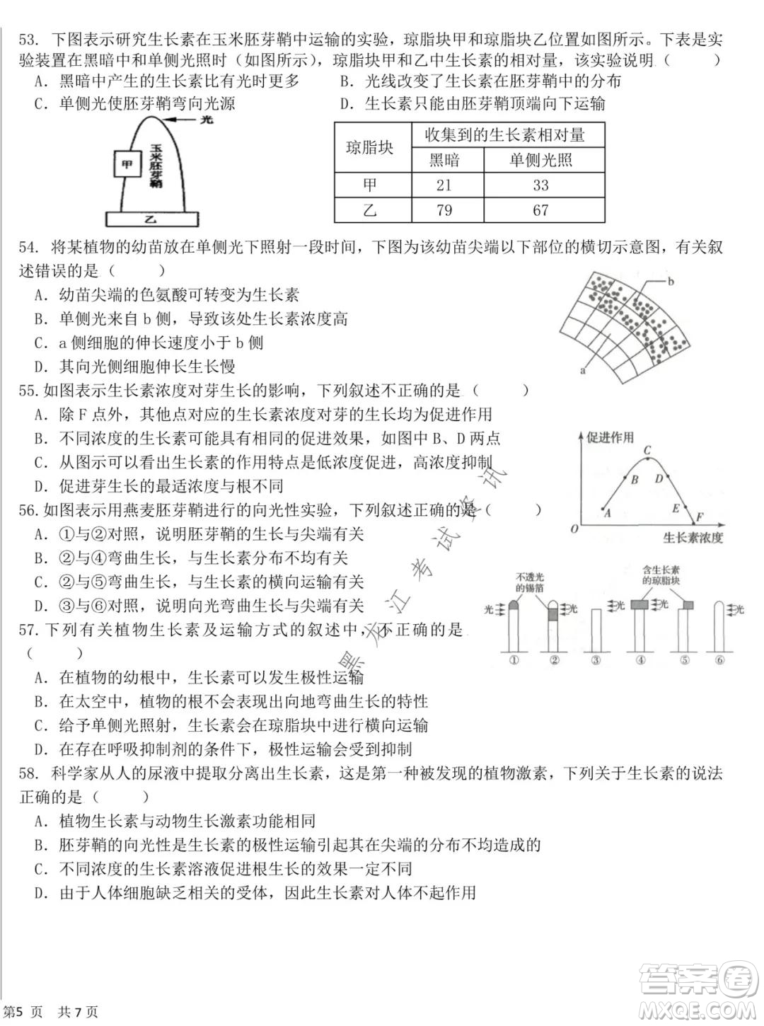 哈爾濱市第六中學(xué)2020級(jí)上學(xué)期期中考試高二生物試題及答案