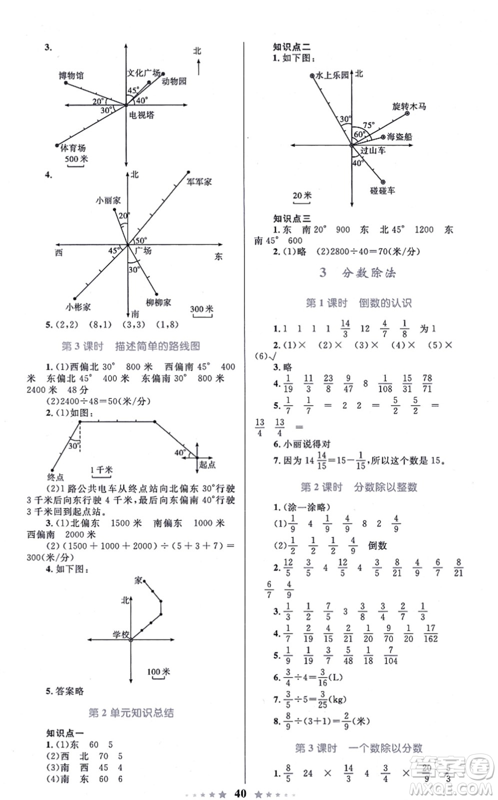 知識出版社2021小學(xué)同步測控全優(yōu)設(shè)計超人天天練六年級數(shù)學(xué)上冊RJ人教版答案