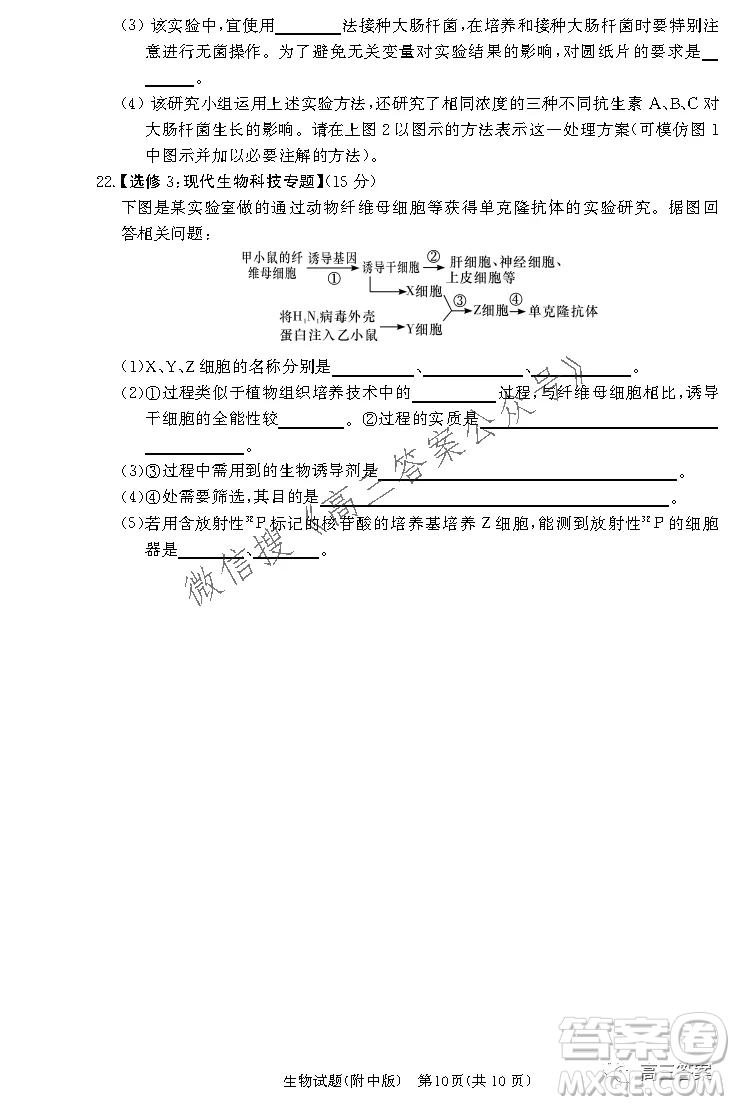 炎德英才大聯(lián)考湖南師大附中2022屆高三月考試卷三生物試題及答案