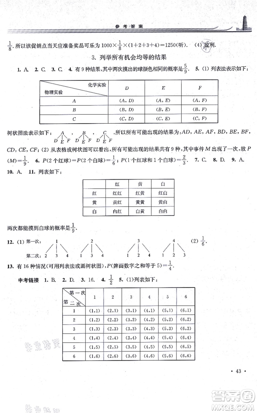 華東師范大學(xué)出版社2021學(xué)習(xí)檢測九年級數(shù)學(xué)上冊華東師大版河南專版答案