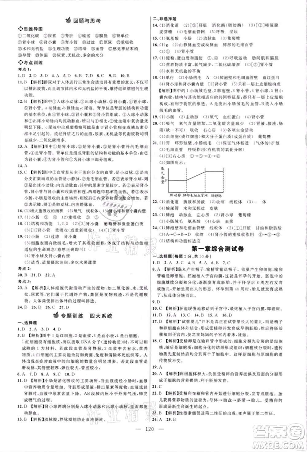 內(nèi)蒙古少年兒童出版社2021細解巧練七年級生物上冊魯教版參考答案