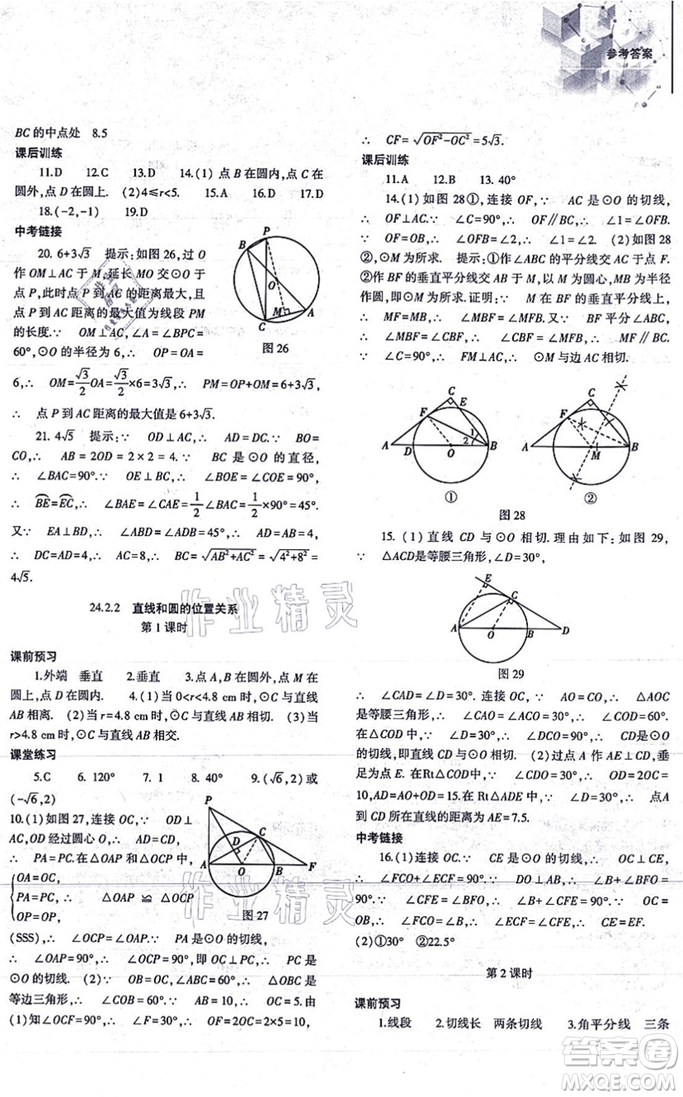 大象出版社2021初中同步練習冊九年級數(shù)學上冊人教版答案