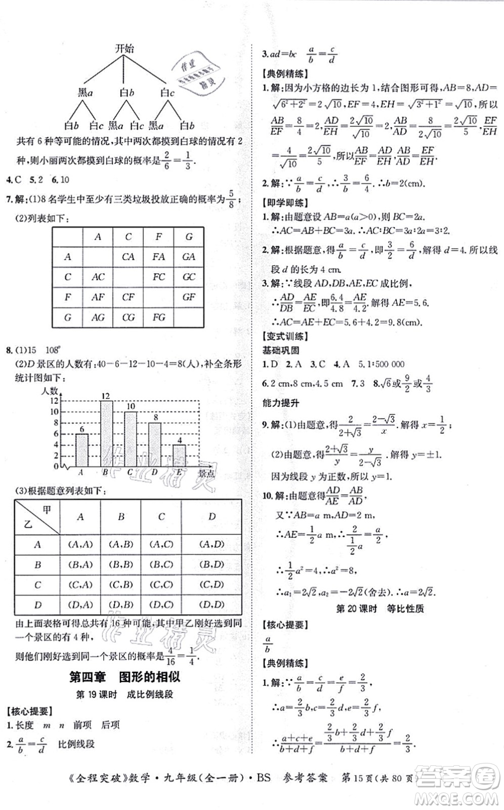 延邊大學(xué)出版社2021思而優(yōu)教育全程突破九年級(jí)數(shù)學(xué)全一冊BS北師版答案