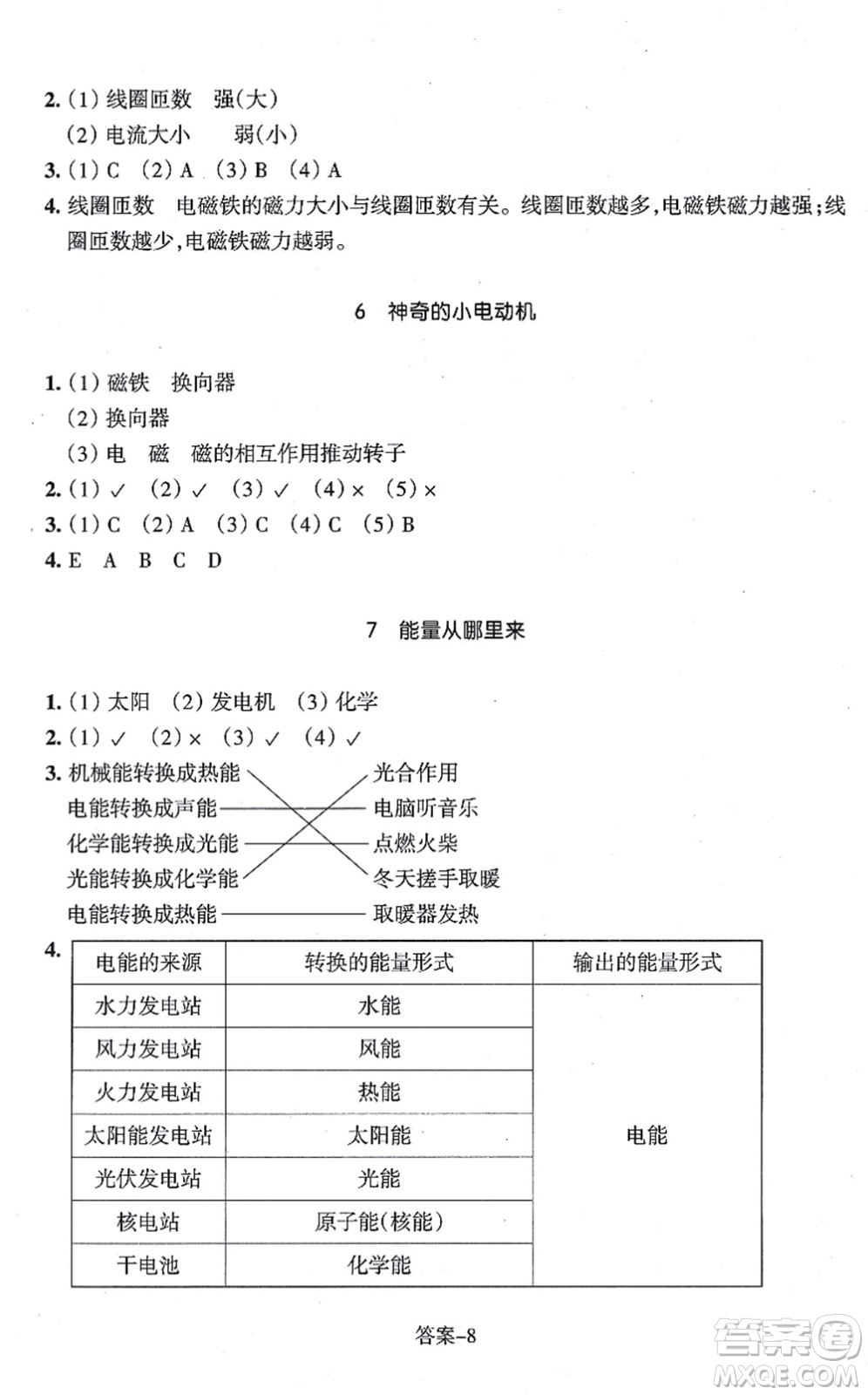 浙江少年兒童出版社2021每課一練六年級(jí)科學(xué)上冊(cè)J教科版答案