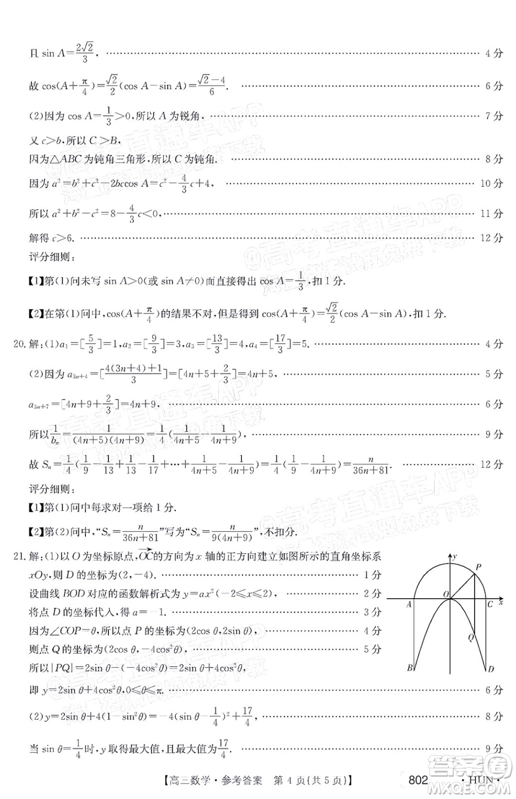 2022屆湖南金太陽高三11月聯(lián)考數(shù)學試題及答案