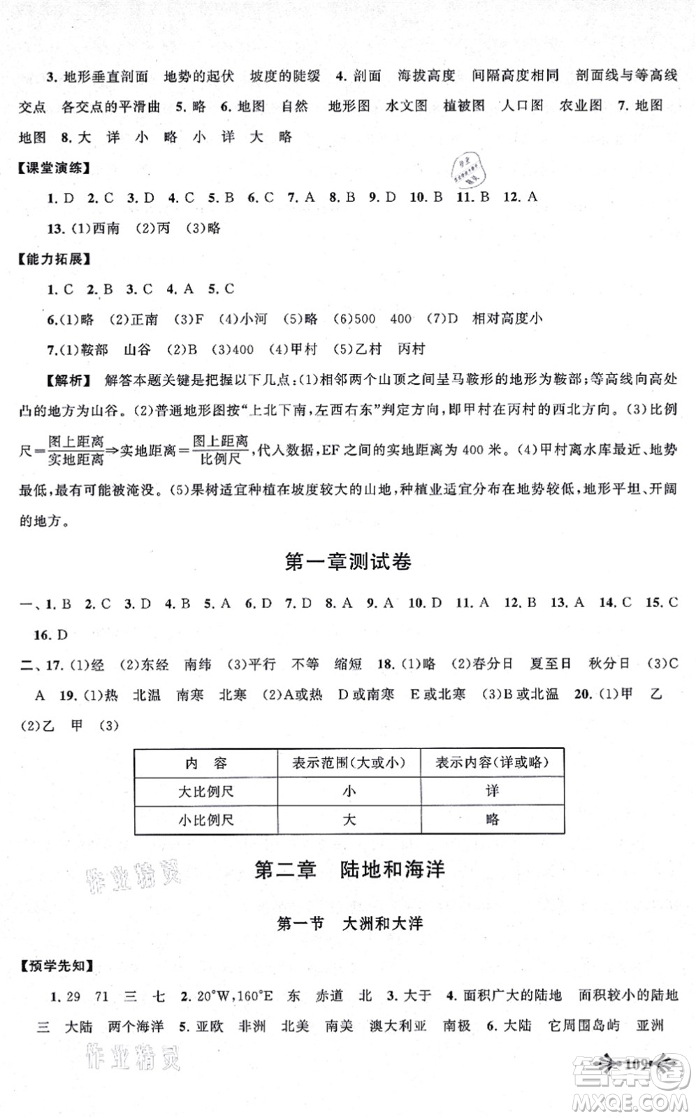 吉林出版集團股份有限公司2021自主學習當堂反饋七年級地理上冊人教版答案