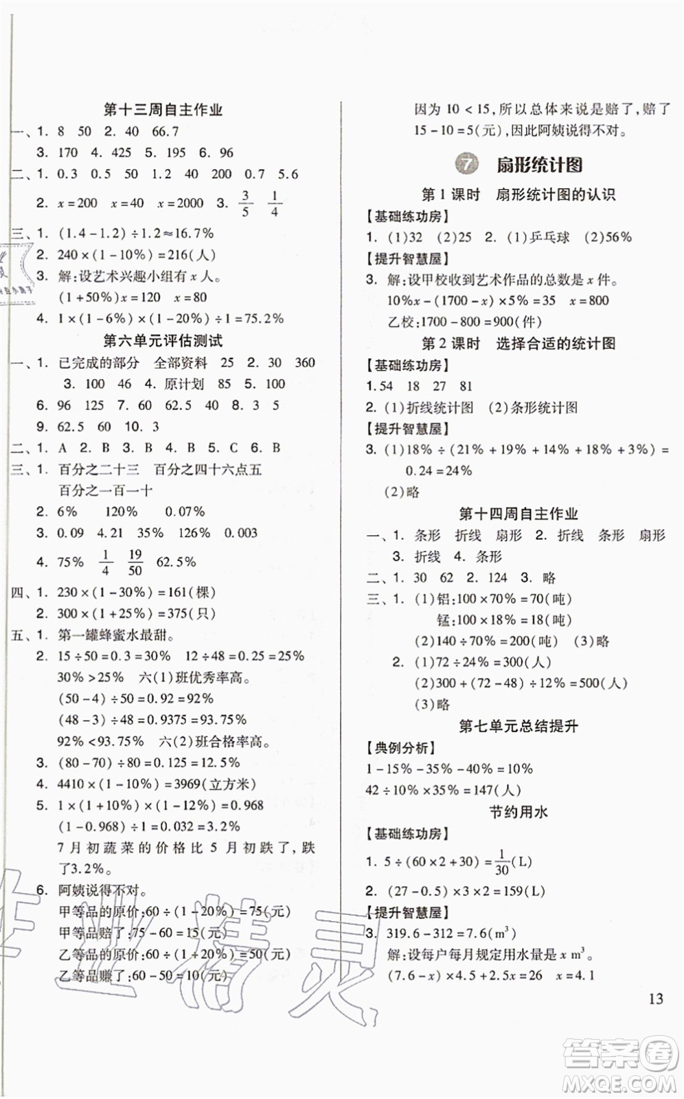 山東科學(xué)技術(shù)出版社2021新思維伴你學(xué)配單元達(dá)標(biāo)測試卷六年級數(shù)學(xué)上冊人教版答案