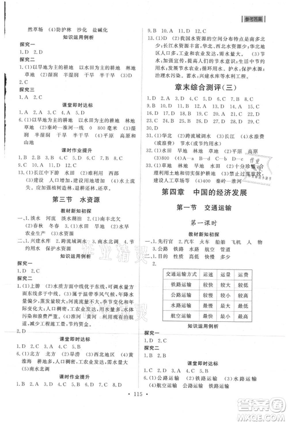 山東人民出版社2021初中同步練習(xí)冊(cè)五四制七年級(jí)地理上冊(cè)魯教版參考答案