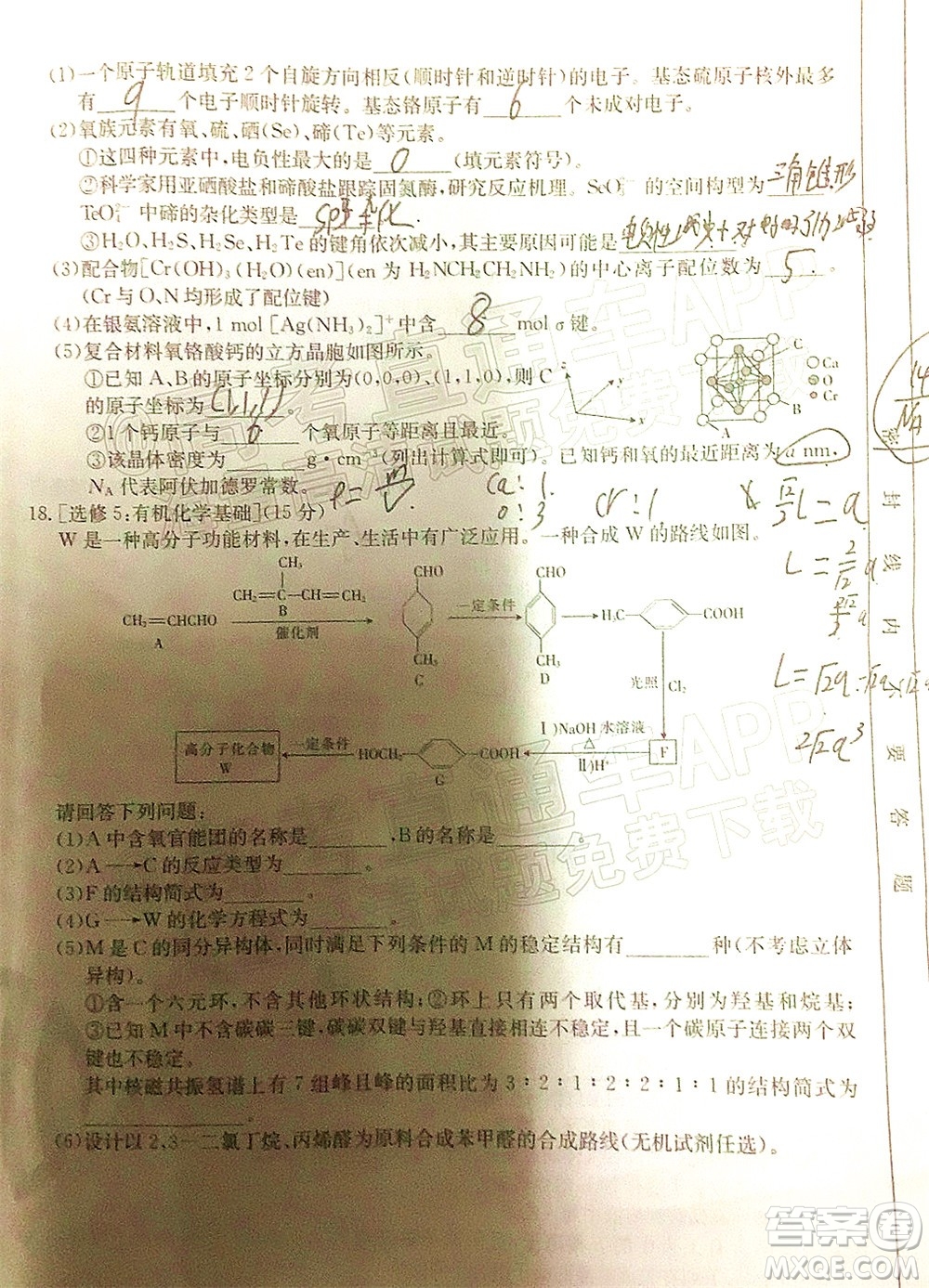 2022屆河北金太陽高三12月聯(lián)考化學(xué)試題及答案