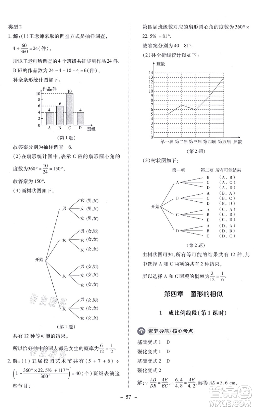 北京師范大學(xué)出版社2021課內(nèi)課外直通車九年級數(shù)學(xué)上冊北師大版答案