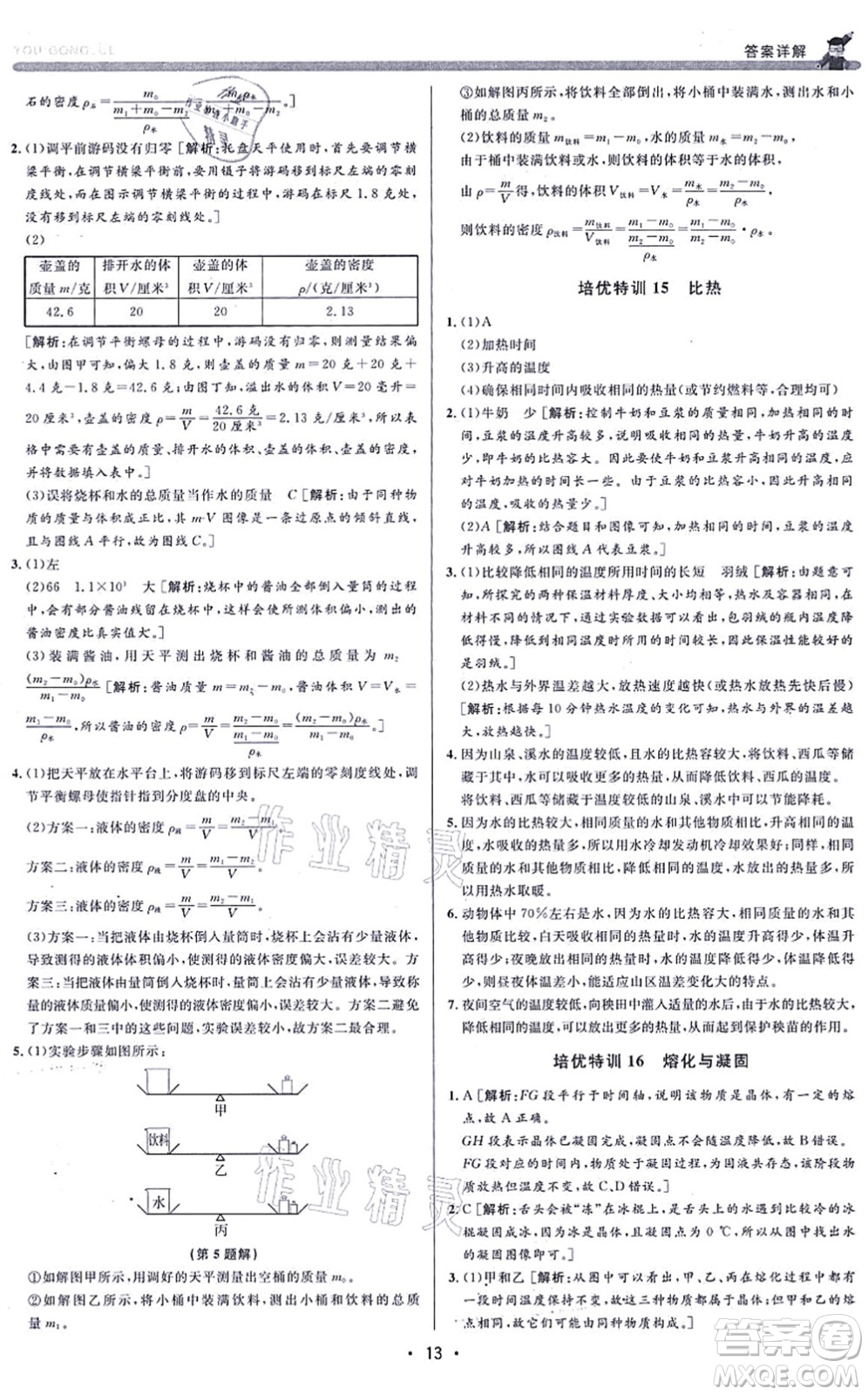 浙江人民出版社2021優(yōu)+攻略七年級科學(xué)上冊Z浙教版答案