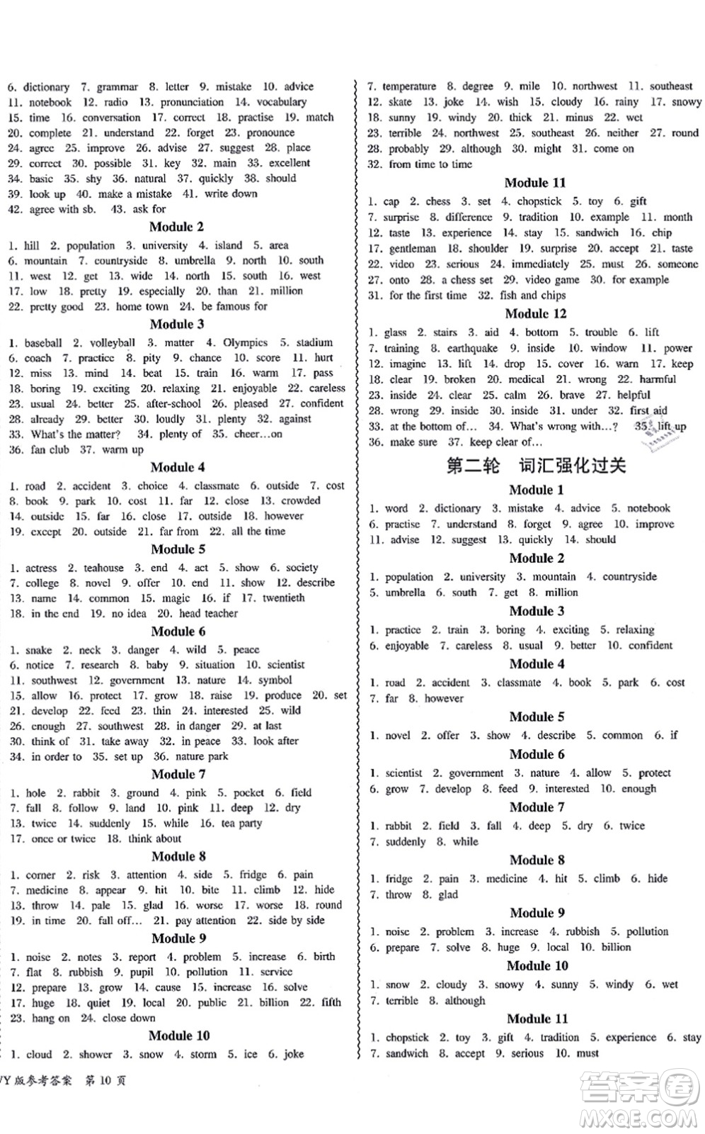 電子科技大學(xué)出版社2021零障礙導(dǎo)教導(dǎo)學(xué)案八年級(jí)英語上冊(cè)WYYY外研版答案