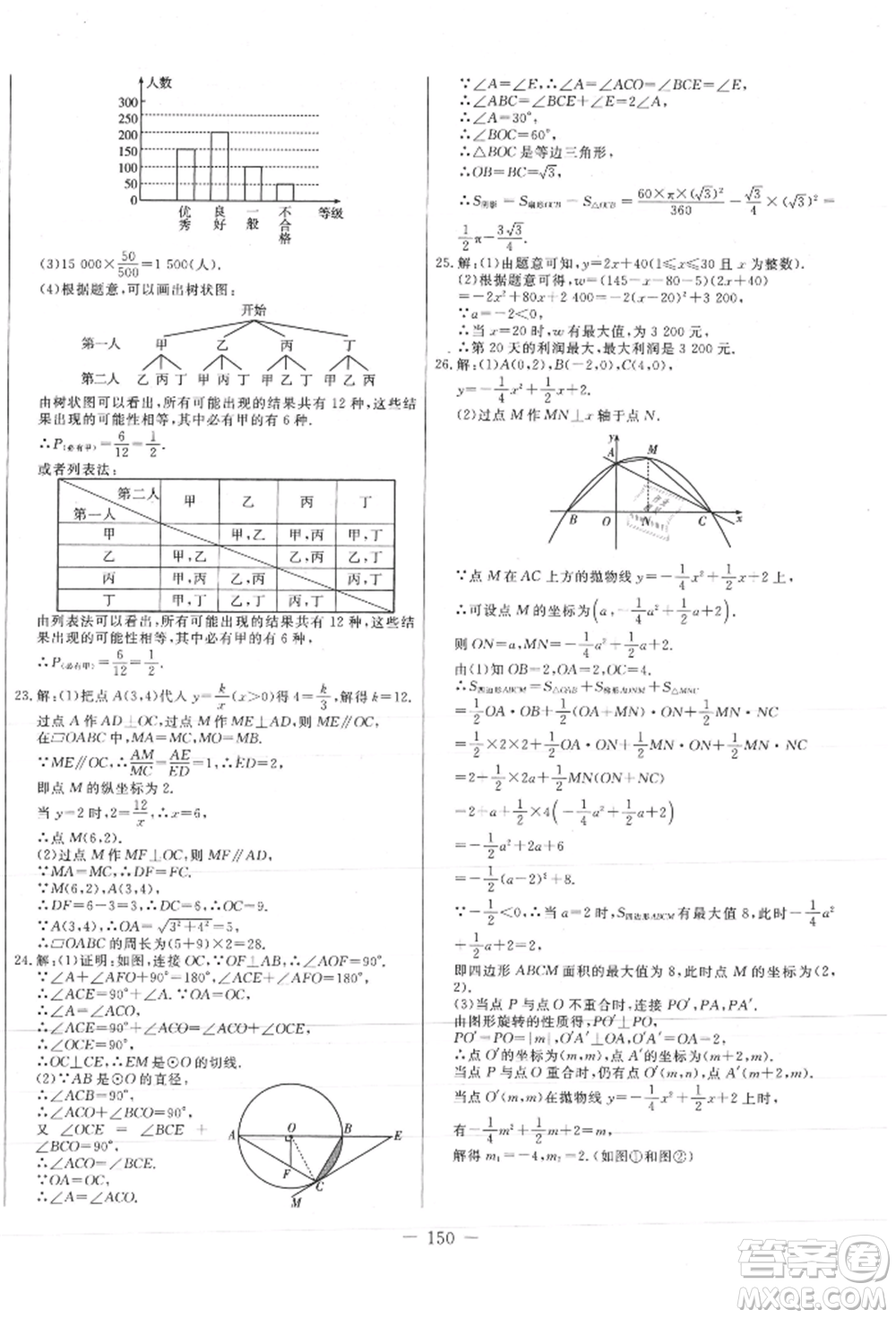 吉林教育出版社2021創(chuàng)新思維全程備考金題一卷通九年級數(shù)學(xué)人教版參考答案