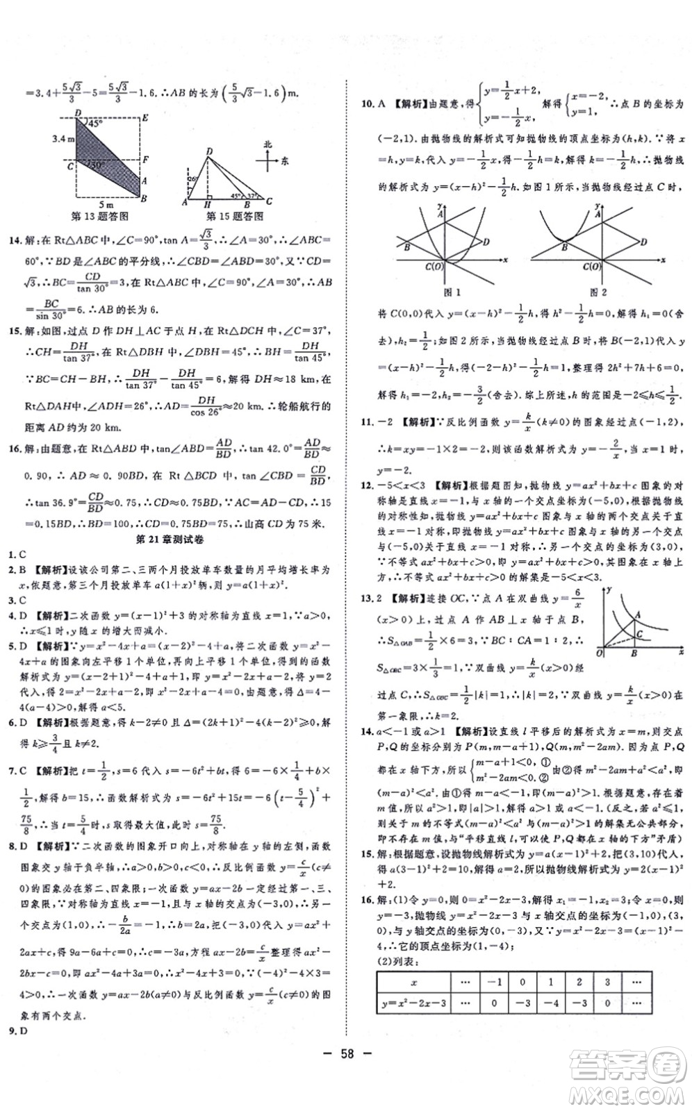 合肥工業(yè)大學(xué)出版社2021全頻道課時(shí)作業(yè)九年級數(shù)學(xué)上冊HK滬科版答案